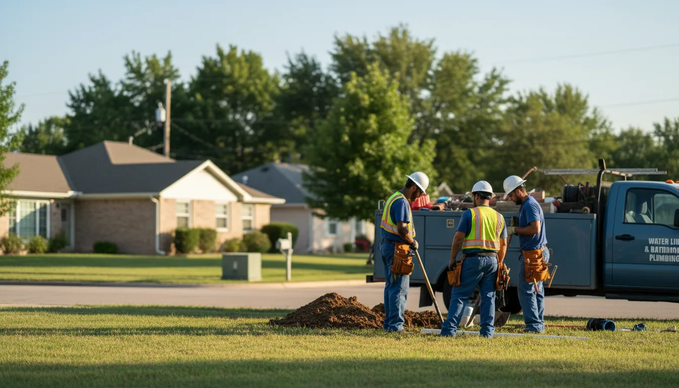 Residential water line and bathroom plumbing service in Beacon, IA